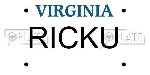 RICKU Virginia License Plate