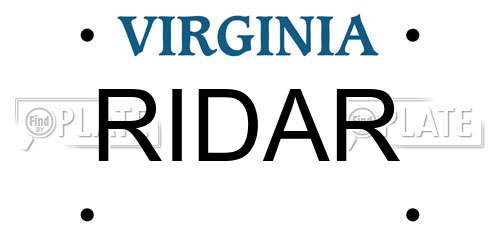 RIDAR Virginia License Plate