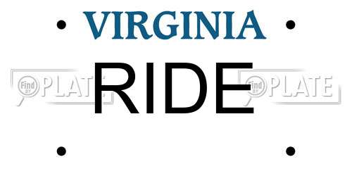 RIDE Virginia License Plate