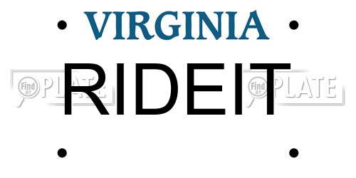 RIDEIT Virginia License Plate