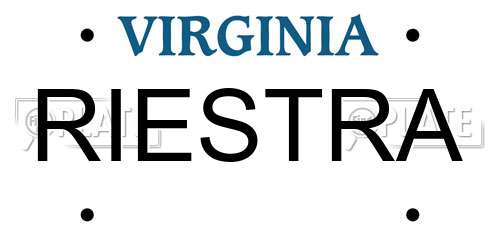 RIESTRA Virginia License Plate