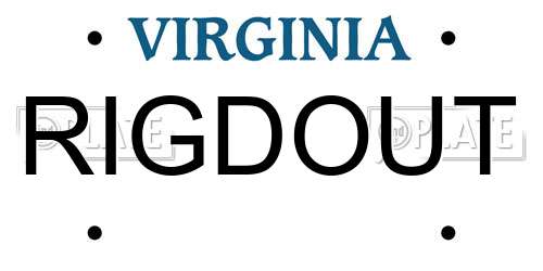 RIGDOUT Virginia License Plate