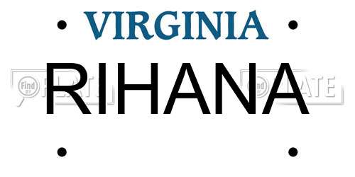 RIHANA Virginia License Plate