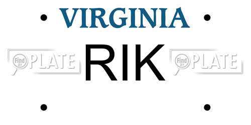 RIK Virginia License Plate
