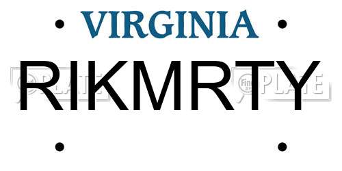 RIKMRTY Virginia License Plate