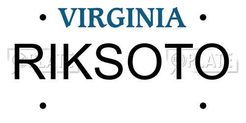 RIKSOTO Virginia License Plate