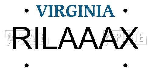 RILAAAX Virginia License Plate