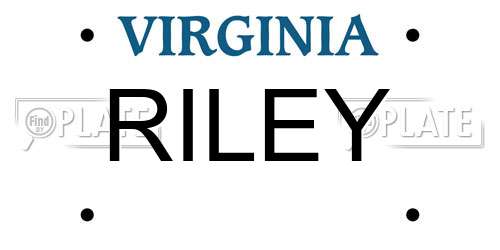 RILEY Virginia License Plate