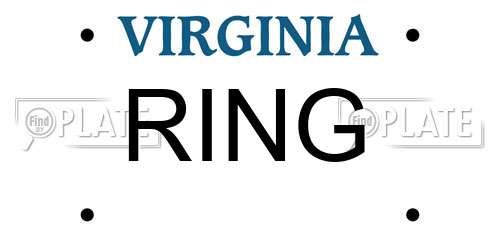 RING Virginia License Plate