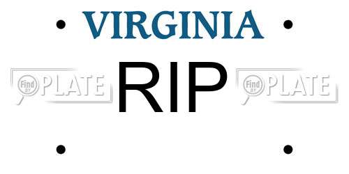 RIP Virginia License Plate