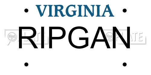 RIPGAN Virginia License Plate
