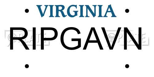 RIPGAVN Virginia License Plate