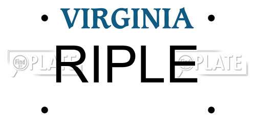 RIPLE Virginia License Plate