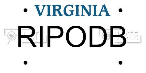 RIPODB Virginia License Plate