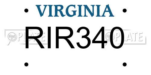 RIR340 Virginia License Plate