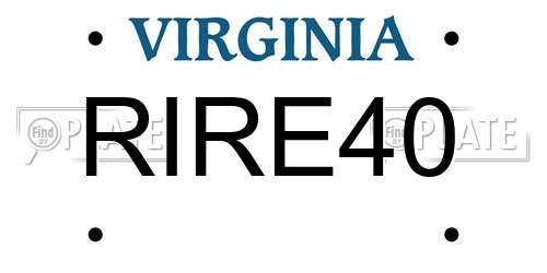 RIRE40 Virginia License Plate