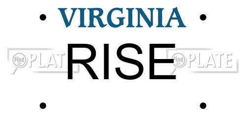 RISE Virginia License Plate