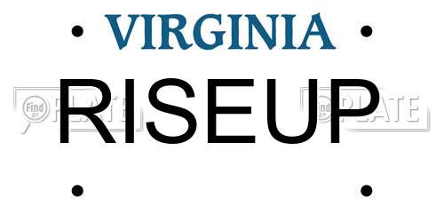 RISEUP Virginia License Plate