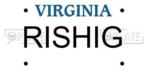RISHIG Virginia License Plate