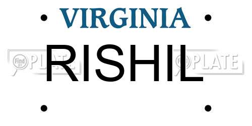 RISHIL Virginia License Plate