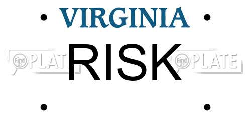 RISK Virginia License Plate