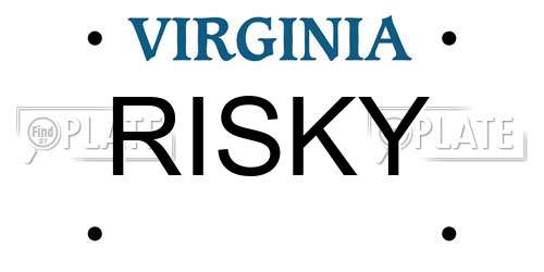 RISKY Virginia License Plate