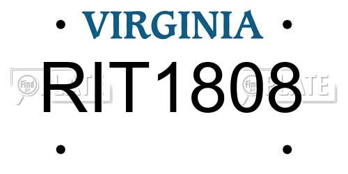 RIT1808 Virginia License Plate