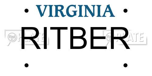 RITBER Virginia License Plate