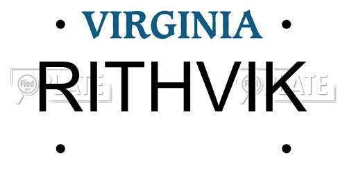 RITHVIK Virginia License Plate