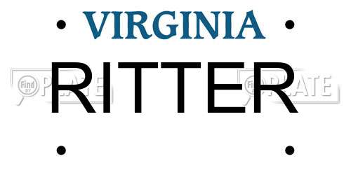 RITTER Virginia License Plate