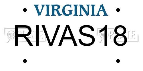 RIVAS18 Virginia License Plate
