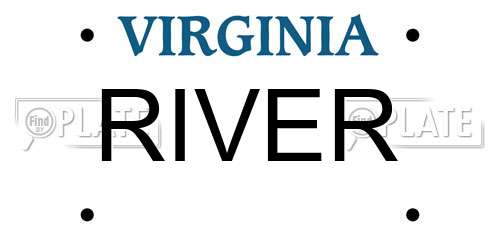 RIVER Virginia License Plate