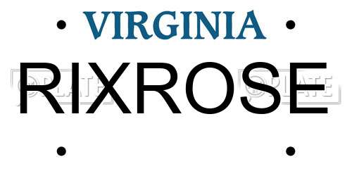 RIXROSE Virginia License Plate