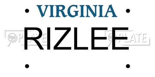 RIZLEE Virginia License Plate
