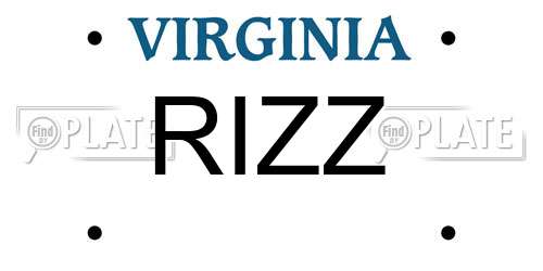 RIZZ Virginia License Plate