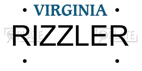 RIZZLER Virginia License Plate