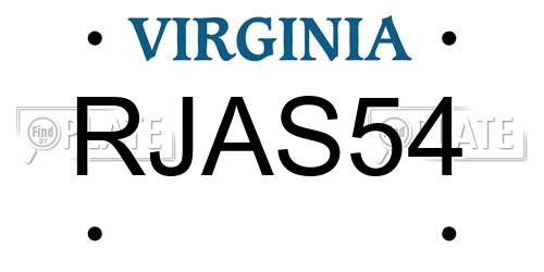 RJAS54 Virginia License Plate