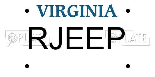 RJEEP Virginia License Plate