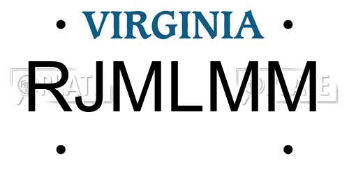 RJMLMM Virginia License Plate