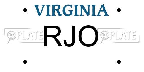 RJO Virginia License Plate