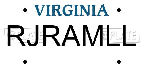 RJRAMLL Virginia License Plate