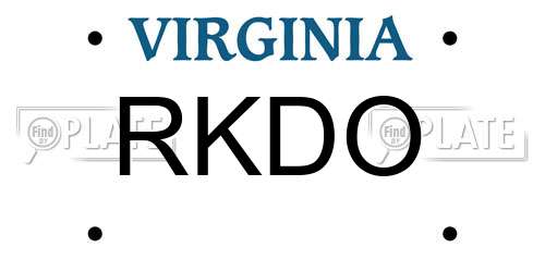 RKDO Virginia License Plate