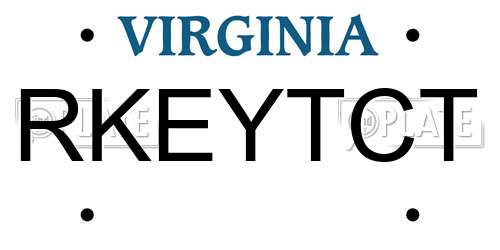 RKEYTCT Virginia License Plate