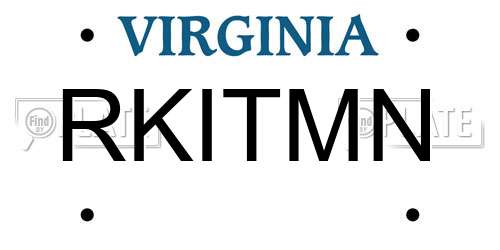 RKITMN Virginia License Plate