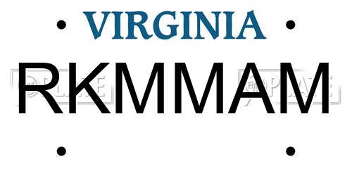 RKMMAM Virginia License Plate