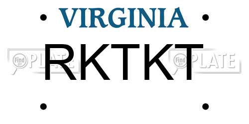 RKTKT Virginia License Plate