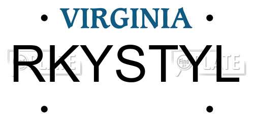 RKYSTYL Virginia License Plate