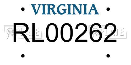 RL00262 Virginia License Plate