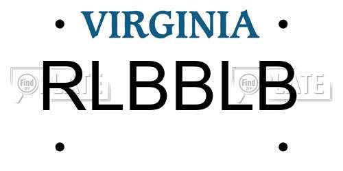 RLBBLB Virginia License Plate