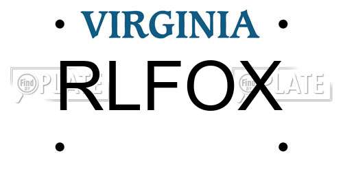 RLFOX Virginia License Plate